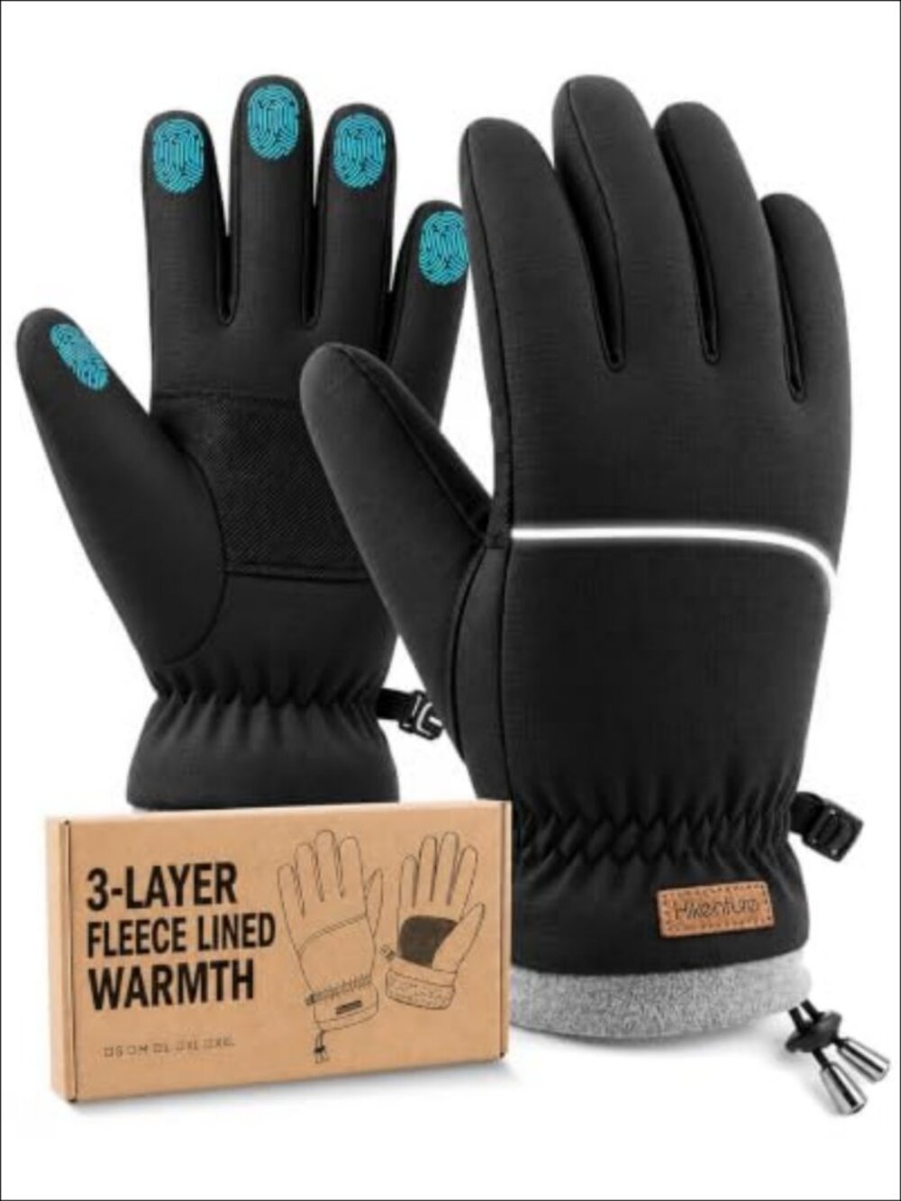 Hikenture Thermal Plush Fleece Winter Gloves Touchscreen Non-Slip